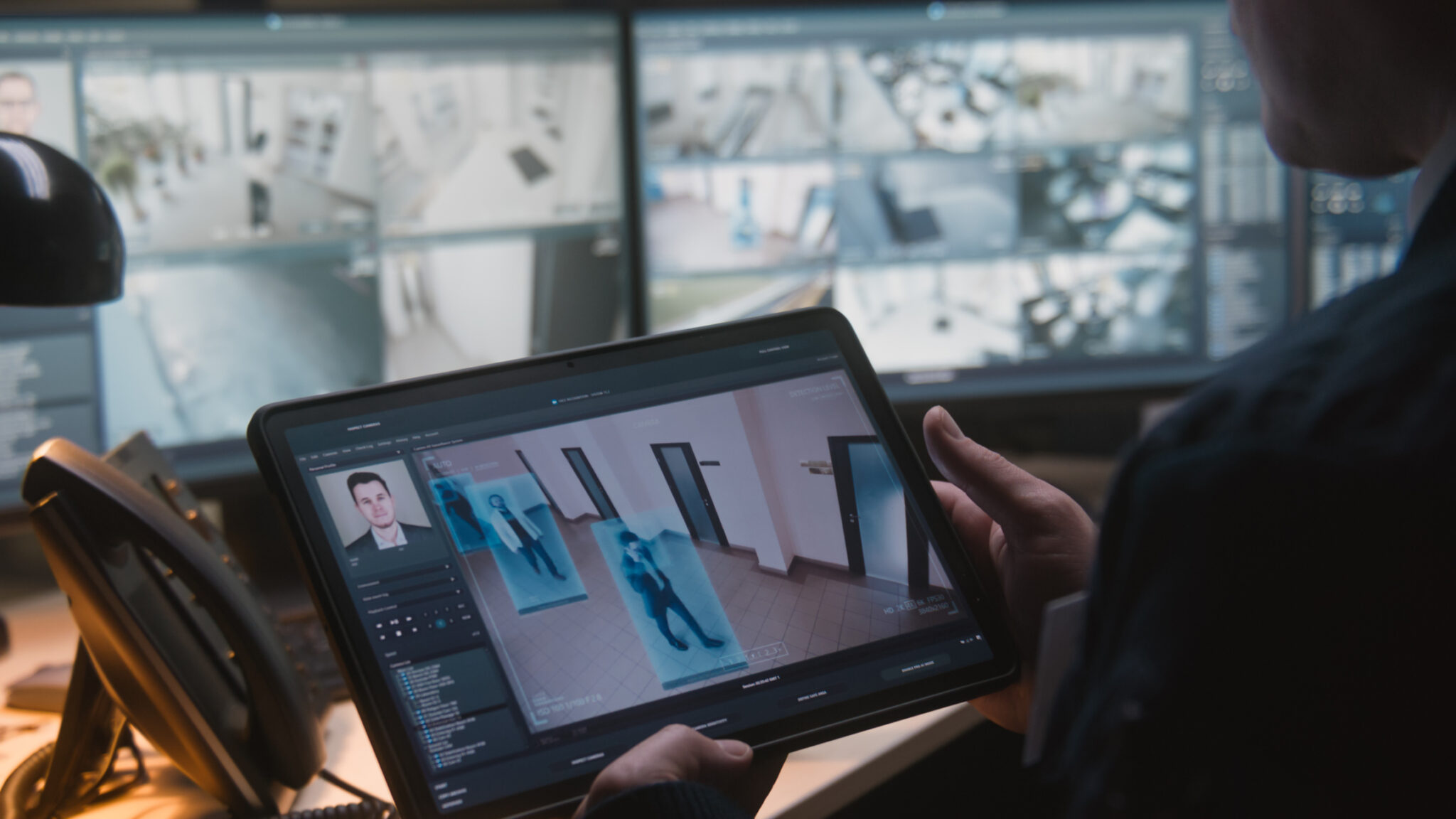 Digital tablet with CCTV cameras playback