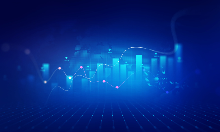 Analysis finance graph and market chart investment. Business development, financial plan and strategy. Stock market business and exchange financial growth graph. Investment finance chart. Image of a technician monitoring building equipment with connected technology.
