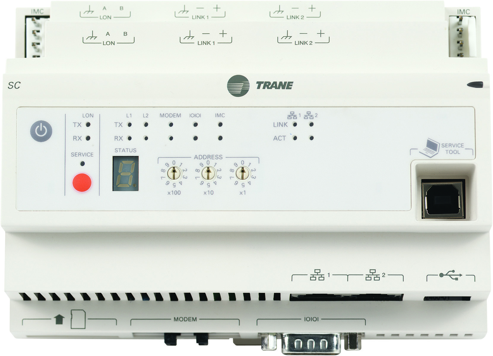 Image of a technician monitoring building equipment with connected technology.